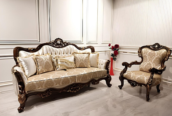 Conjunto de sofás clásicos, sofá de salón, sofá, muebles, mobiliario de 3+1 asientos.
