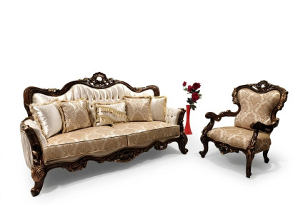 Conjunto de sofás clásicos, sofá de salón, sofá, muebles, mobiliario de 3+1 asientos.