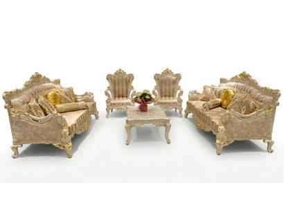 Conjunto de sofá beige de 5 piezas con mesa de centro, juego de sofá, sofá, muebles de sofá