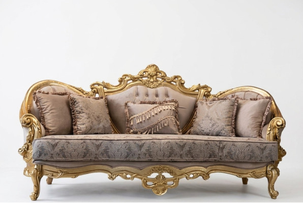 Sofá de tres plazas tapizado Muebles clásicos Sofá francés decoración