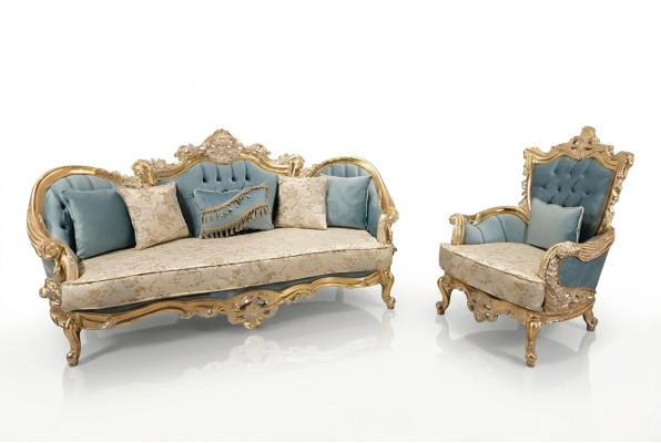 Sala de estar conjunto de sofá clásico sofá muebles 3+1 plazas.