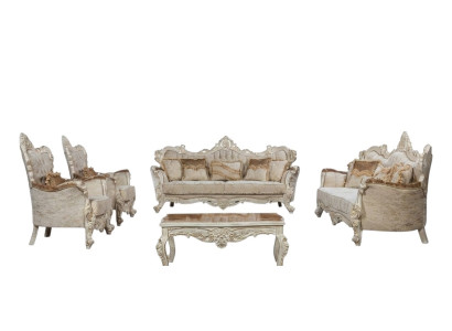 Juego de sofá conjunto de sillones estilo barroco rococó de 4 piezas con mesa de centro muebles