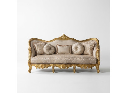 Sofá de lujo Clásico de tres plazas Sofá Sofás Muebles Decoración Tela.