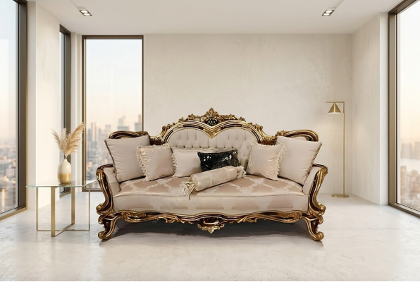 Chesterfield Barroco sofá de tres plazas muebles sofá sofás tela beige