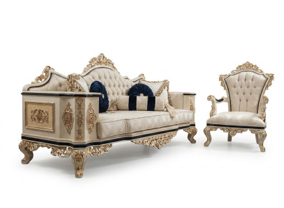 Chesterfield set de sofá 3+1 de lujo de 2 piezas. Sofá de tela para sala de estar.
