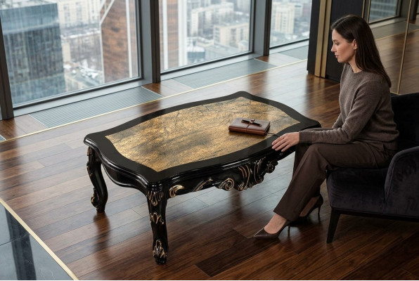 Mesa de centro de madera noble, mesas de centro clásicas muebles 120x80 tablas