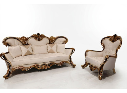 Conjunto de sofás clásicos barrocos rococó 3+1 asientos, muebles completos.