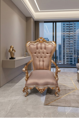 Sillón Chesterfield beige en estilo antiguo Sillas de estilo barroco y rococó.