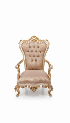 Sillón Chesterfield beige en estilo antiguo Sillas de estilo barroco y rococó.