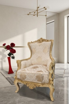 Trono clásico Sillón Silla Muebles Barroco Sillón orejero Chesterfield Terciopelo