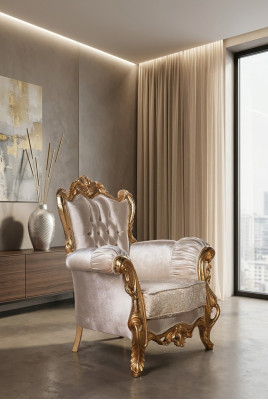 Silla de estilo antiguo con respaldo, muebles barrocos y rococós, nuevo mobiliario, sillas.
