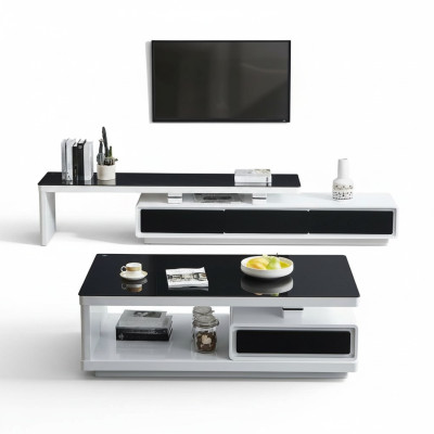 Diseñador Cómoda moderna en blanco y negro Cómoda Soporte de TV de lujo