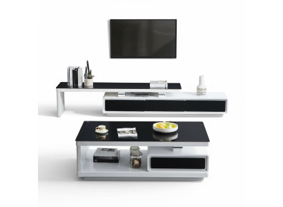 Diseñador Cómoda moderna en blanco y negro Cómoda Soporte de TV de lujo