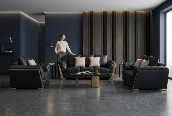 Chesterfield Juego de sofás de 3+2+1 piezas para sofá muebles sofá set de sofás de 3 piezas