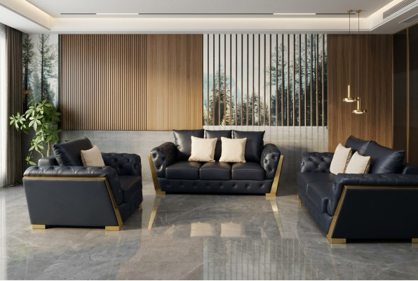 Chesterfield Juego de sofás de 3+2+1 piezas para sofá muebles sofá set de sofás de 3 piezas