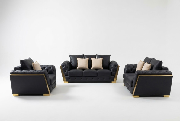 Chesterfield Juego de sofás de 3+2+1 piezas para sofá muebles sofá set de sofás de 3 piezas
