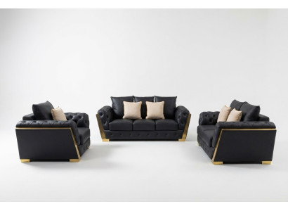 Chesterfield Juego de sofás de 3+2+1 piezas para sofá muebles sofá set de sofás de 3 piezas