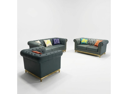 Conjunto de sofás de lujo Chesterfield para sala de estar 3+2+1 grupo nuevo