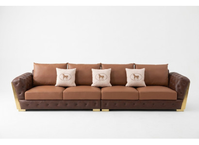 Sofá moderno de cinco plazas de lujo para sala de estar, diseño Chesterfield.