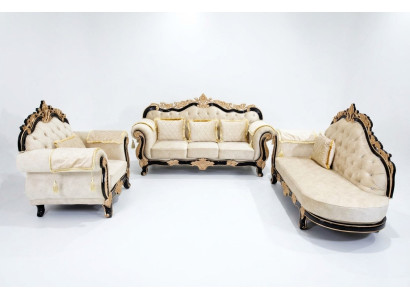 Clásica Chesterfield Sofá Grupo de Sofá Estilo Barroco 3 Piezas.