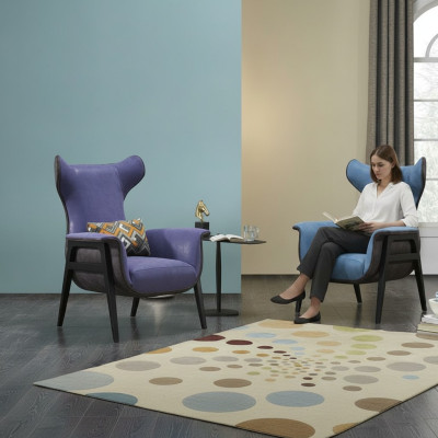 Lujo Sillón de una plaza Azul Sala de estar Sillón tapizado Muebles Diseño moderno