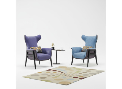 Lujo Sillón de una plaza Azul Sala de estar Sillón tapizado Muebles Diseño moderno