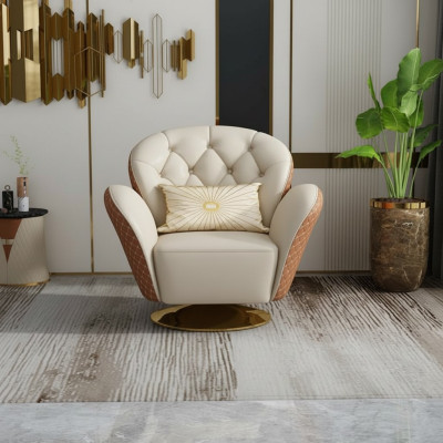 Sillón Chesterfield giratorio, con reposabrazos, sillas tapizadas, muebles de una plaza.