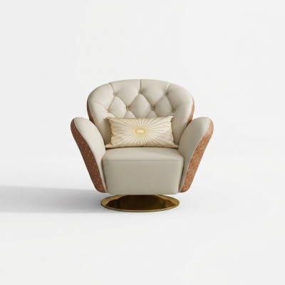 Sillón Chesterfield giratorio, con reposabrazos, sillas tapizadas, muebles de una plaza.
