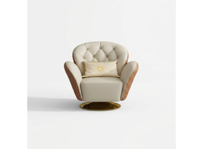 Sillón Chesterfield giratorio, con reposabrazos, sillas tapizadas, muebles de una plaza.