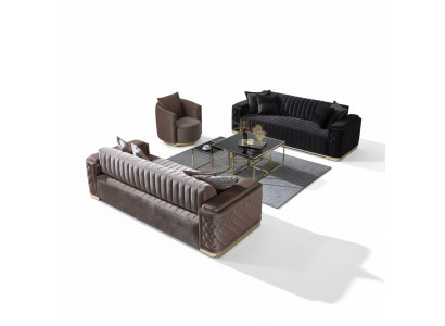 Chesterfield Sofá Set de 3 piezas. Sofá de terciopelo conjunto de sofás.