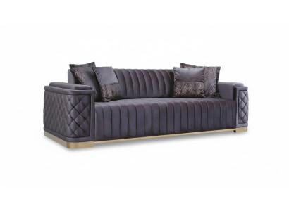 Sofá de lujo xxl Sofá grande 246cm Diseño de terciopelo Muebles Sofás de tela