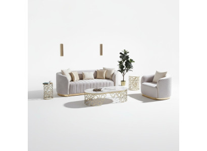 Sofá ovalado de tres plazas, sofá, muebles, sofá, decoración, sala de estar, terciopelo.