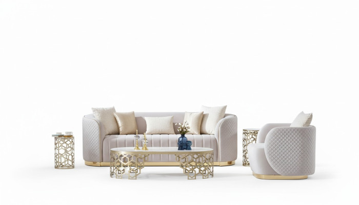 Sofá de lujo 3+1 conjunto de muebles sofá Chesterfield de 2 piezas.
