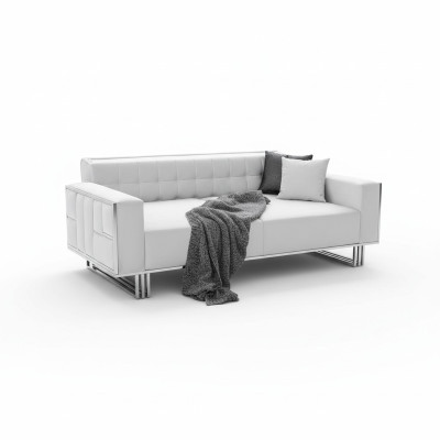 Sofá multifunción ajustable de dos plazas blanco diseñado.