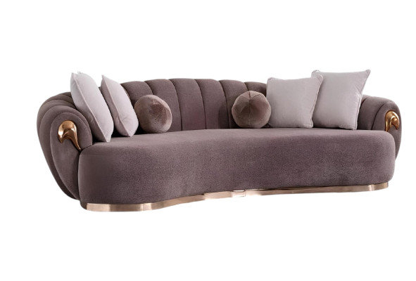 Sofá de tres plazas, mueble tapizado sofá sofás forma redondeada de gota.