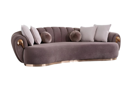 Sofá de tres plazas, mueble tapizado sofá sofás forma redondeada de gota.