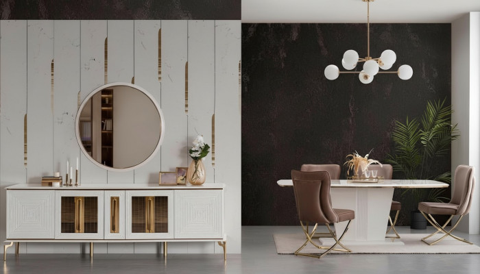 Lujo Aparador xxl Cómoda 240cm Armario Cómodas Credenza Grande de 2 piezas