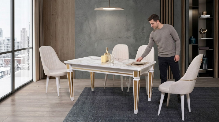Mesa de comedor conjunto de comedor conjunto de comedor silla de comedor conjunto de sillas de comedor 4 sillas 5 piezas.