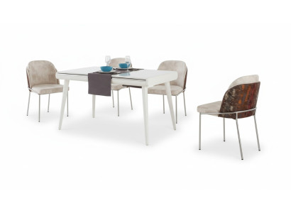 Conjunto de comedor moderno, conjunto de muebles de comedor, mesa de comedor, asientos acolchados 5 piezas.