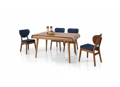 Juego de comedor con muebles modernos, conjunto de asientos con mesa de comedor y cojines de 5 piezas.