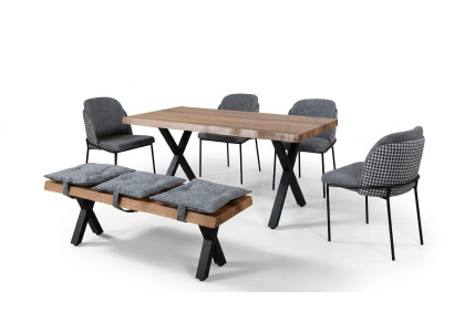 Mesa de comedor 4 sillas Banco Asiento Banco original Grupo de comedor de juego de comedor.