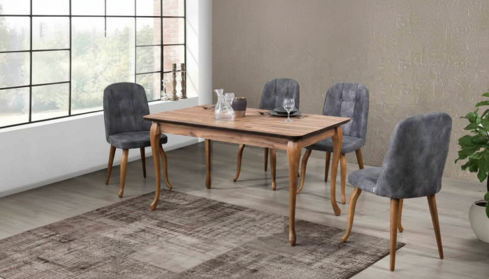 Comedor Mesa de comedor Juego de asientos Muebles de comedor Conjuntos de comedor Incl. 4 sillas 5 piezas