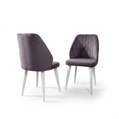 Silla de comedor moderna gris de una sola plaza con patas de madera muebles de lujo sillas