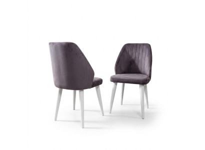 Silla de comedor moderna gris de una sola plaza con patas de madera muebles de lujo sillas