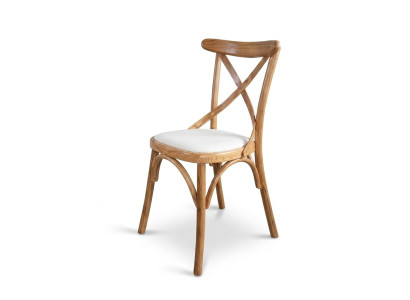 Una silla de madera con un asiento suave y un respaldo redondo para su comedor.