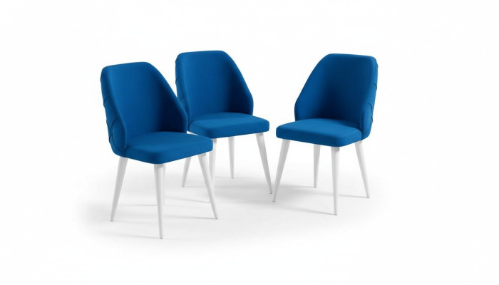 Muebles de comedor 4 sillas de lujo diseñadas azules.
