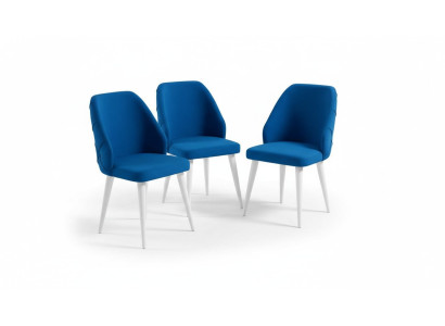Muebles de comedor 4 sillas de lujo diseñadas azules.