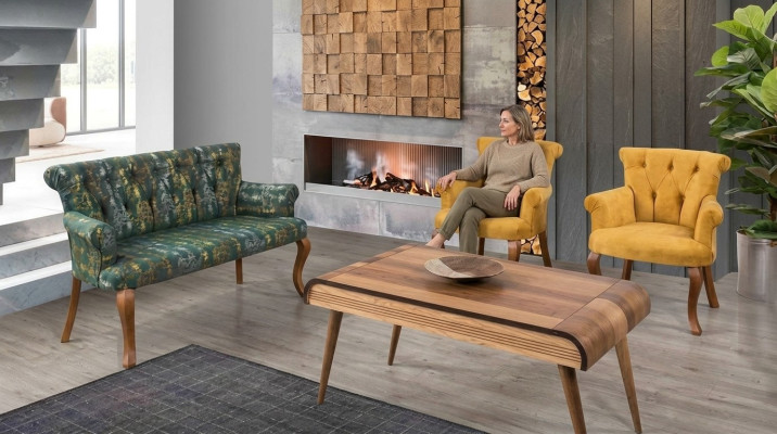 Juego de asientos Banco Cojines para asientos Conjunto de muebles Sofá Mesa de centro de 4 piezas Conjuntos