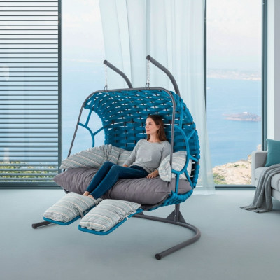 Columpio de cesta Silla colgante de mimbre Sillón colgante Sillón de jardín Sillón colgante Hamaca oscilante