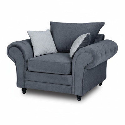 Sillón de televisión Chesterfield individual sofá tapizado de terciopelo.